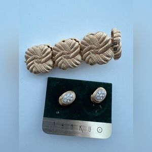 JANKUgolden crystal earring and bracelet. Gorgeous set. Brand new. Chic!
